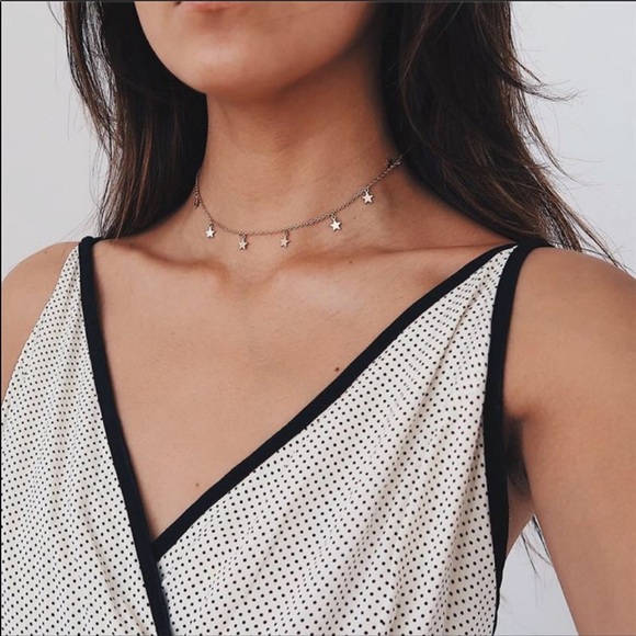 Salty Cold Brew Jewelry - Dainty Star Charm Choker Necklace Salty Cold Brew Jewelry - Dainty Star Charm Choker Necklace